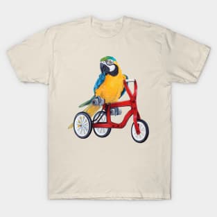 Parrot Macaw on Bike T-Shirt